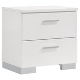 Coaster Felicity 2-drawer Nightstand Glossy White Model 203502